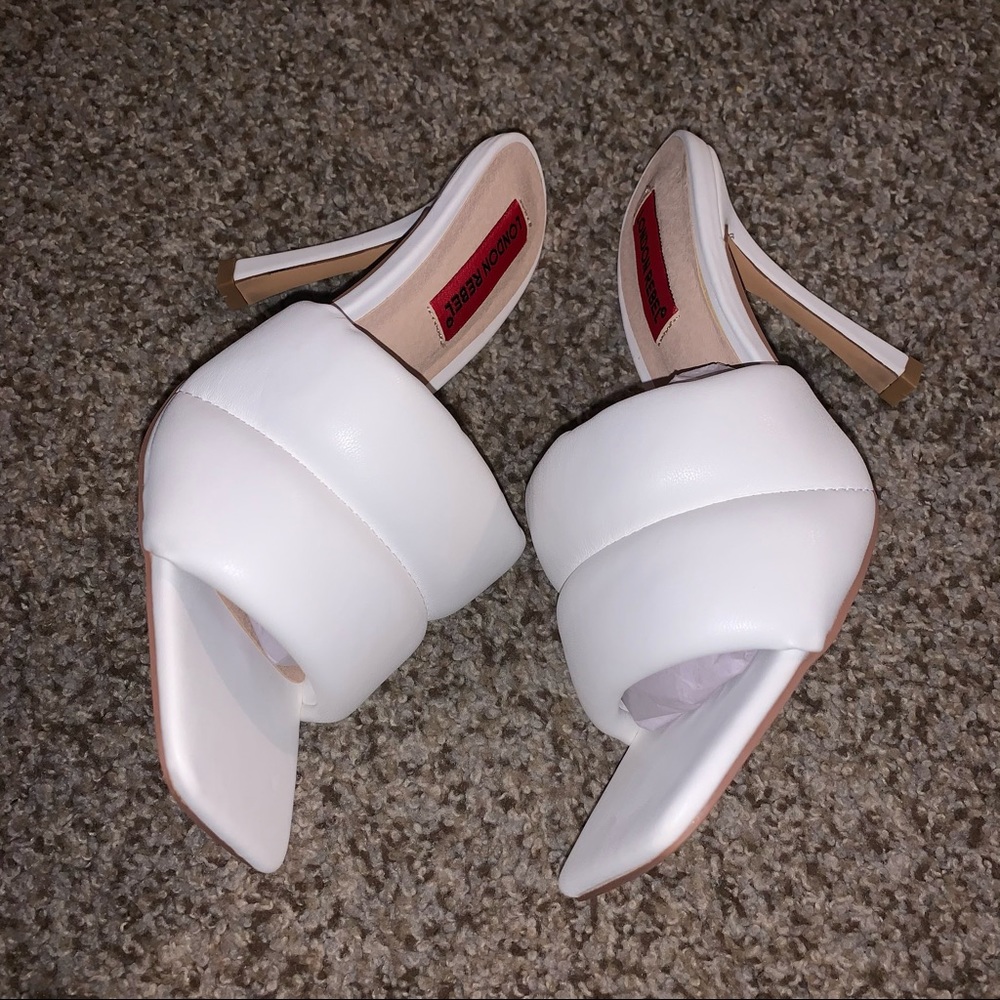 London Rebel Super Padded Stiletto Heeled Mules - Picture 7 of 10